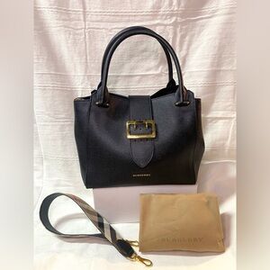 Burberry Black Satchel with Gold Buckle